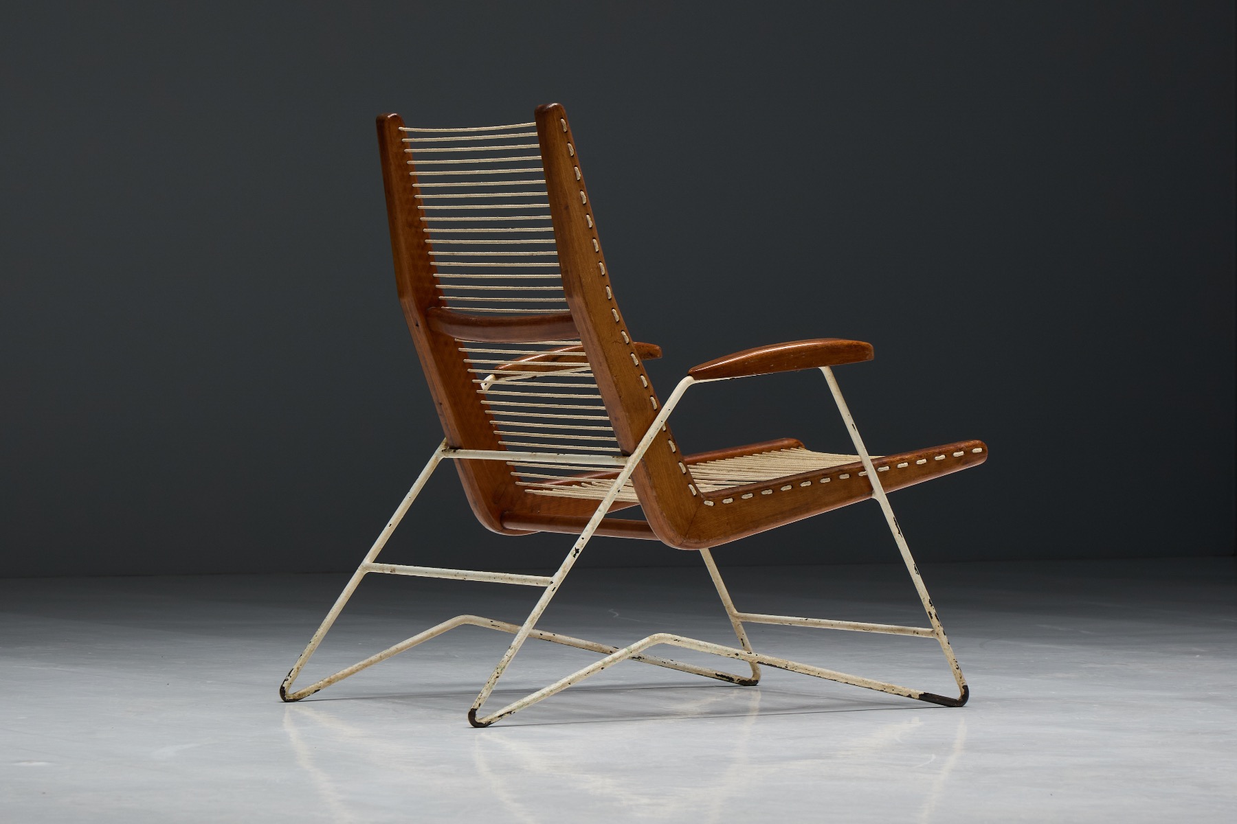 Timeless Brazilian modernist chair with string detail