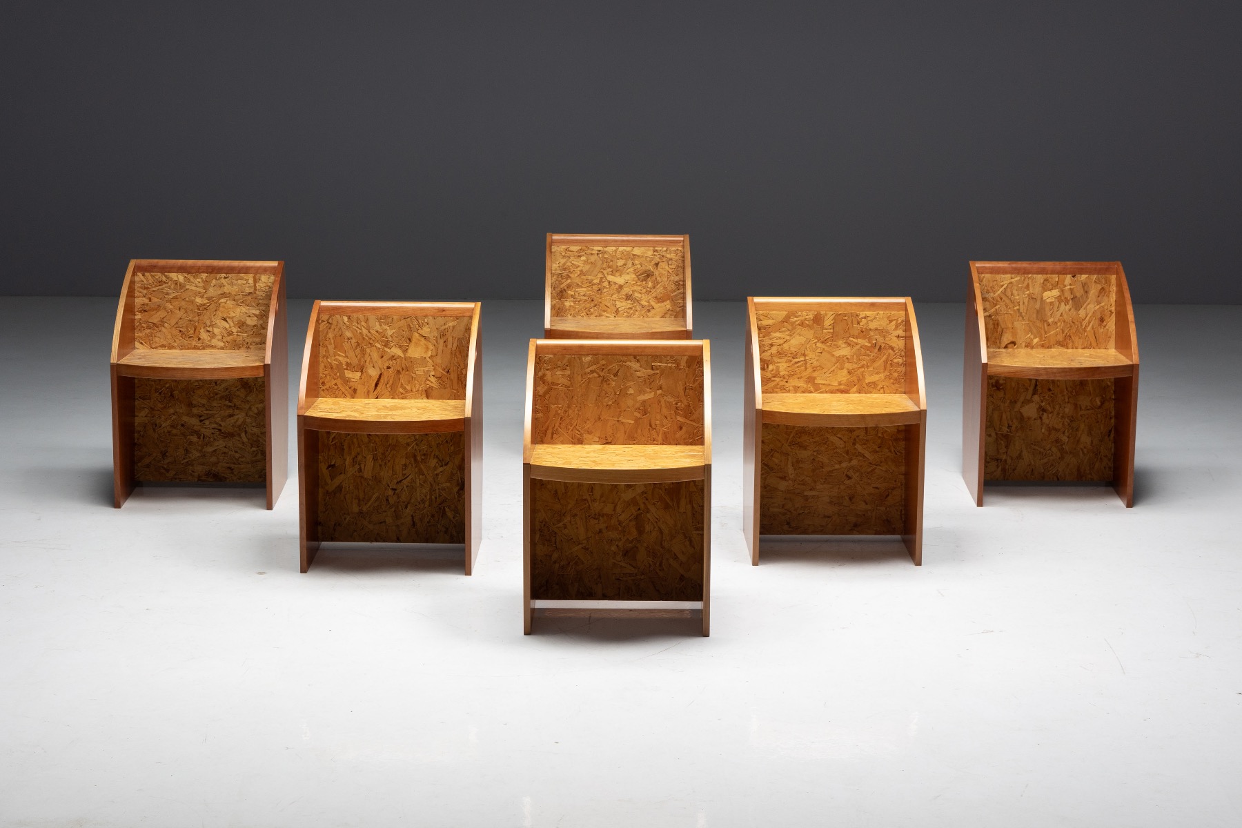 Graphic design postmodern chairs with angular silhouettes