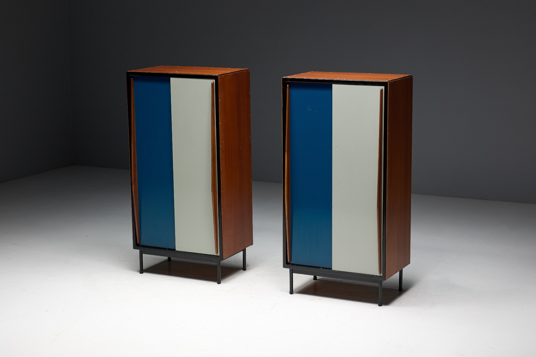 Industrial Belgian modernist wardrobe with utilitarian character