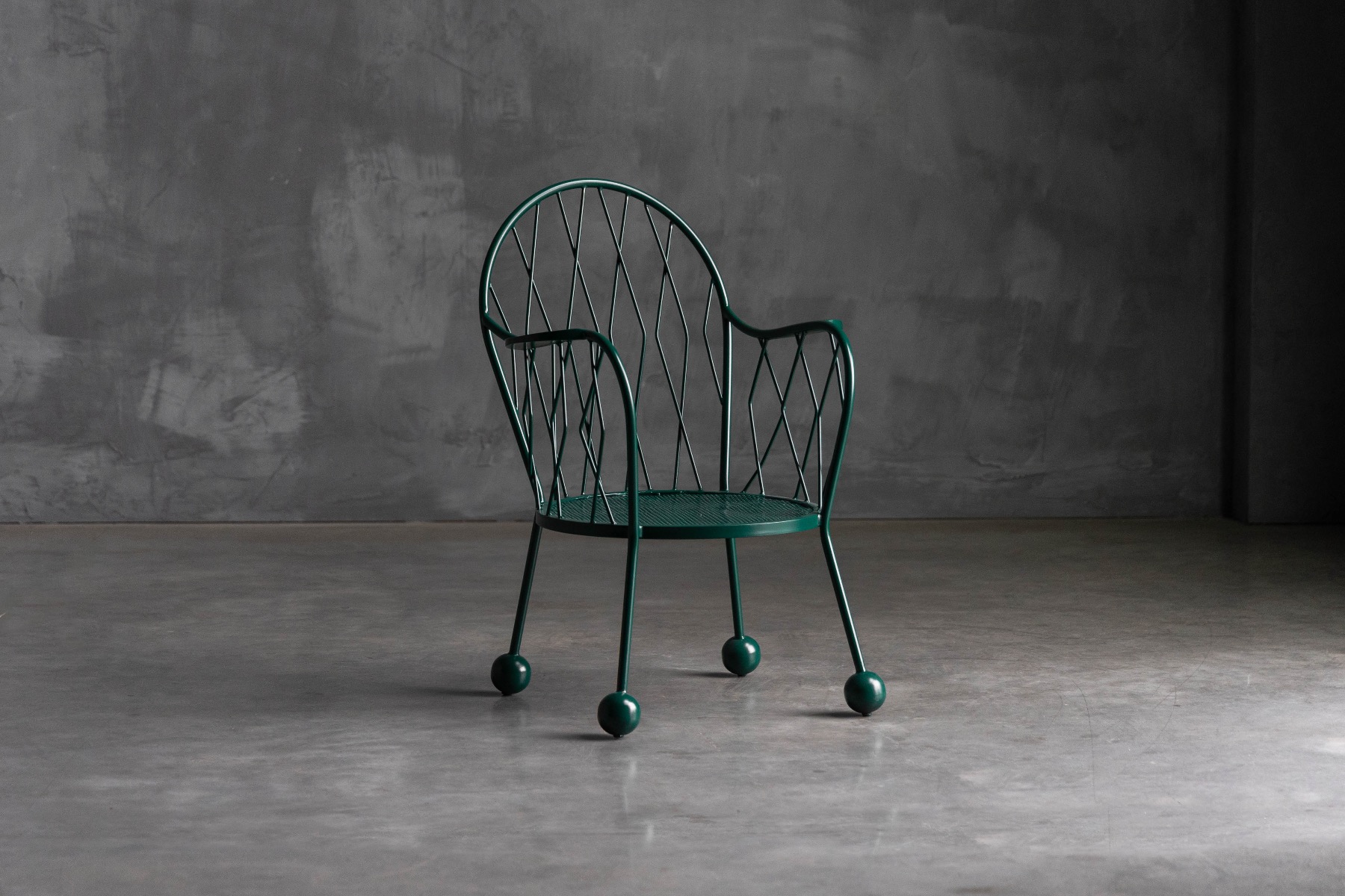 Mid century modern garden armchairs with flowing lines