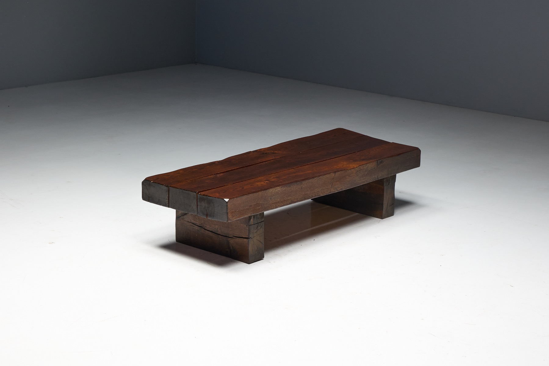 Museum level brutalist rectangular coffee table from the 1950s