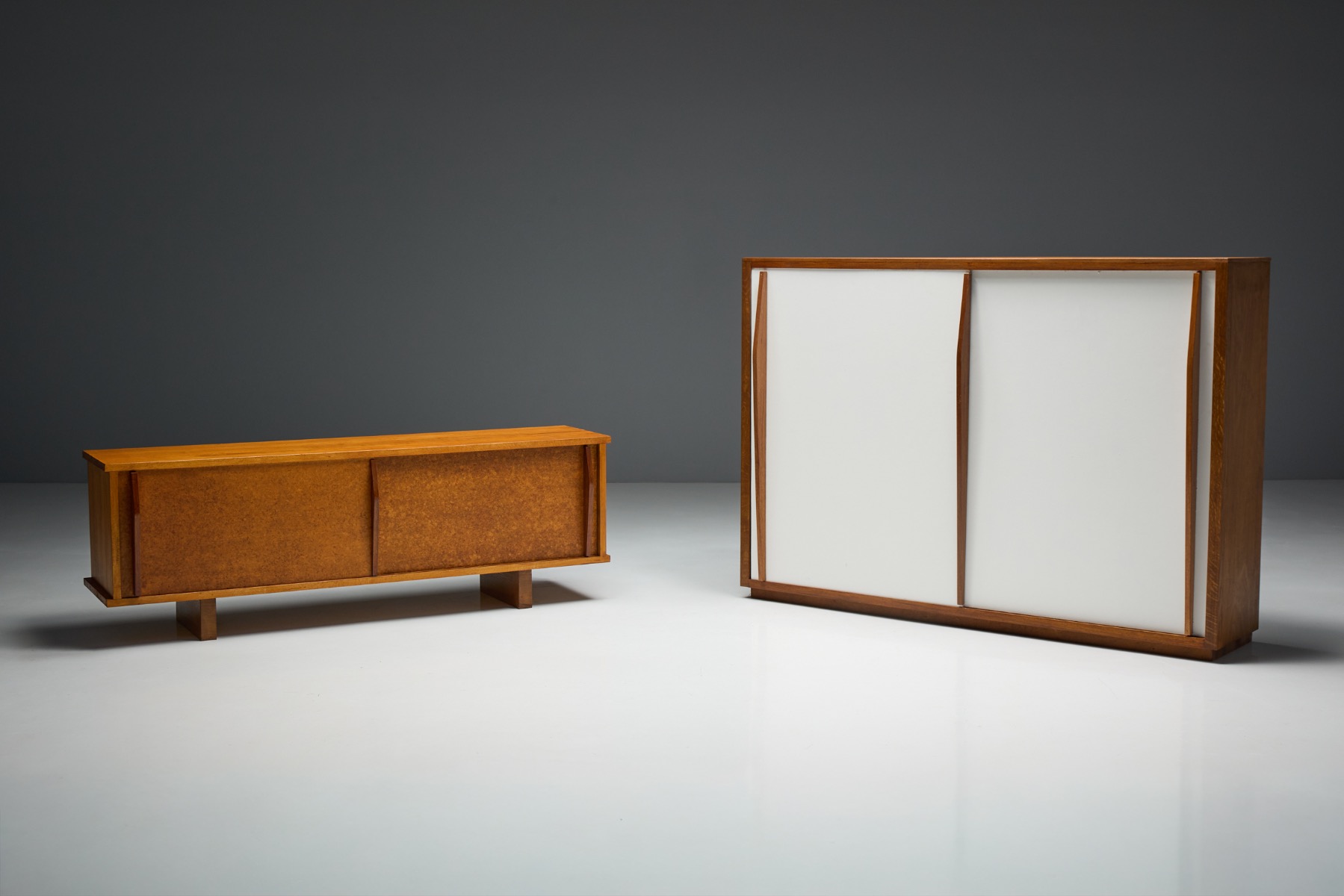 Storage piece with sliding doors by Charlotte Perriand and Atelier Jean Prouvé, France