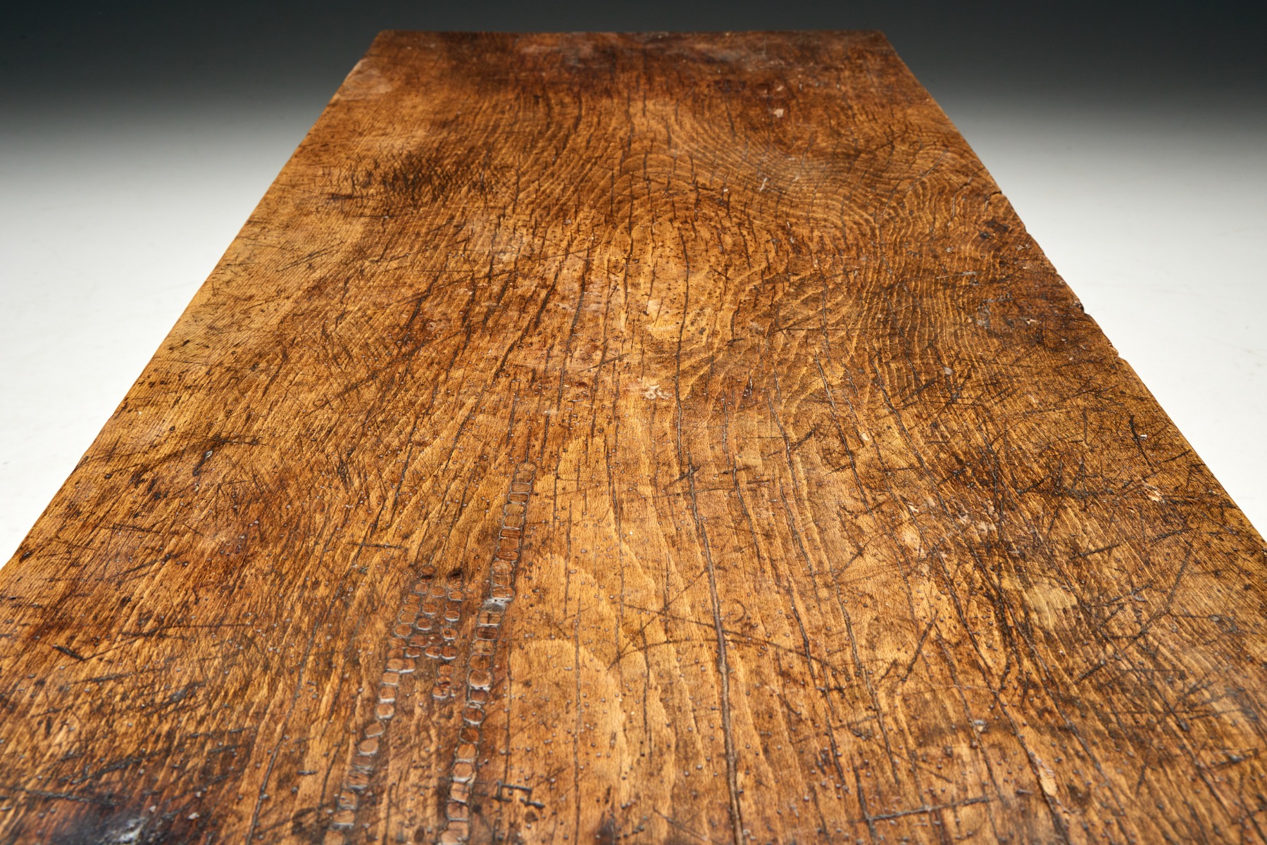 Robust Wooden Rectangular Coffee Table, France - 1940s