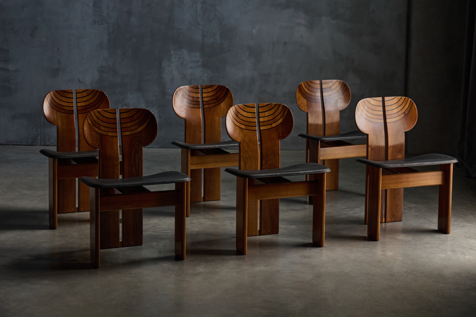 Dining chairs Africa by Afra and Tobia Scarpa for Maxalto 1970s