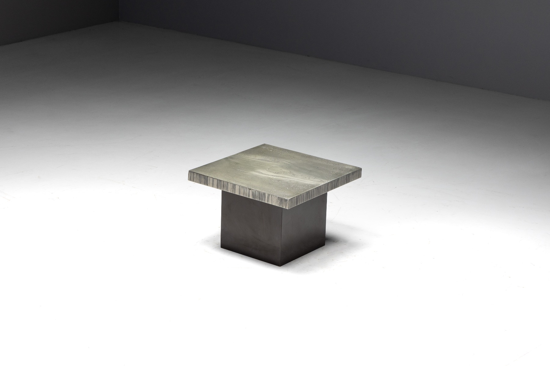 Aluminium etched coffee table by Marc Dhaenens from the 1970s