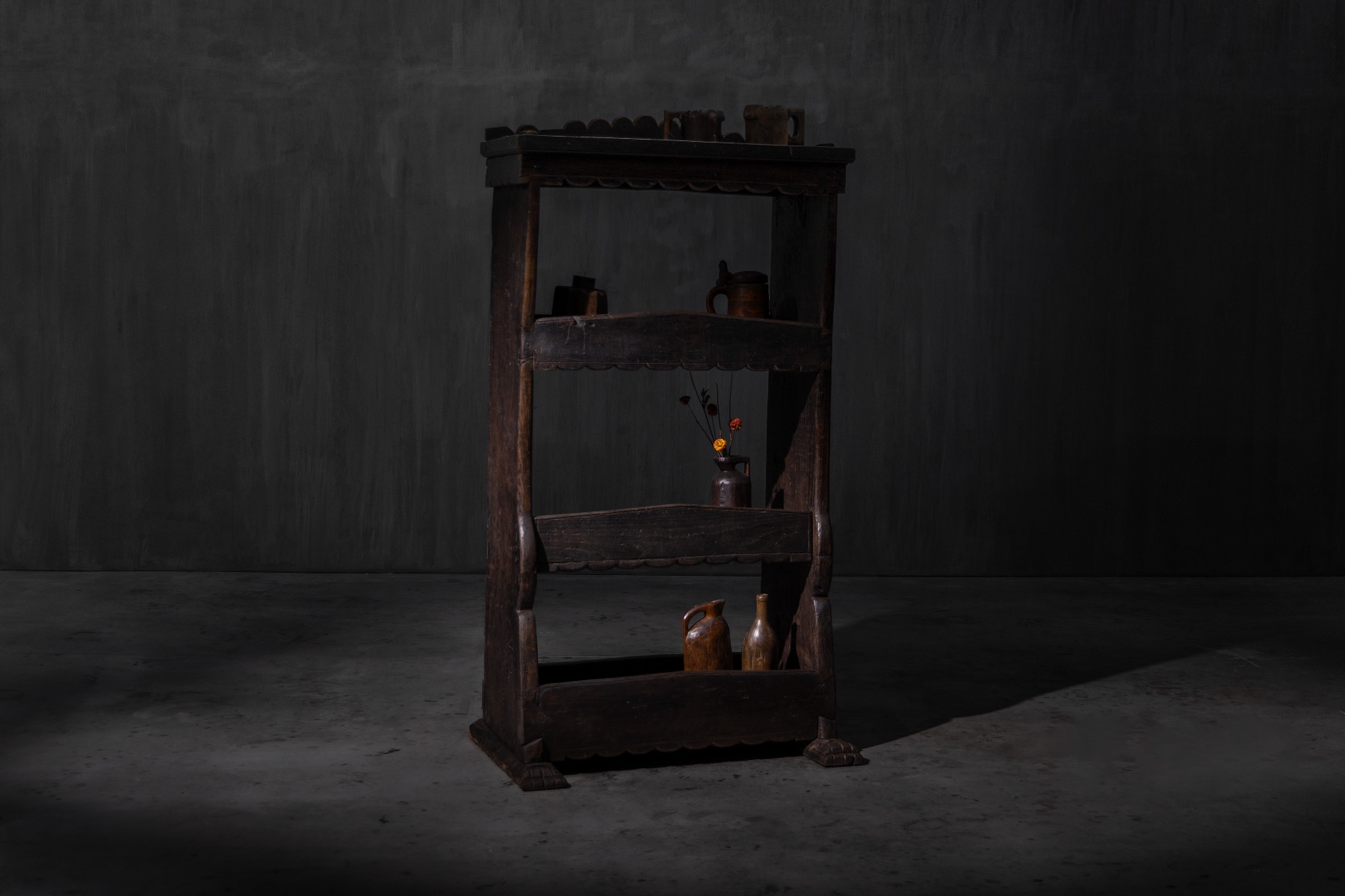 Antique folk art bookcase from the 19th century