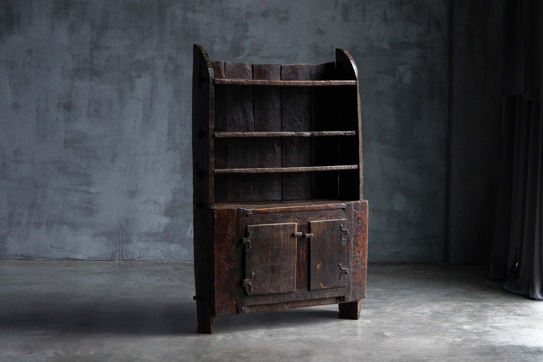 Antique rustic cabinet from the early 18th century