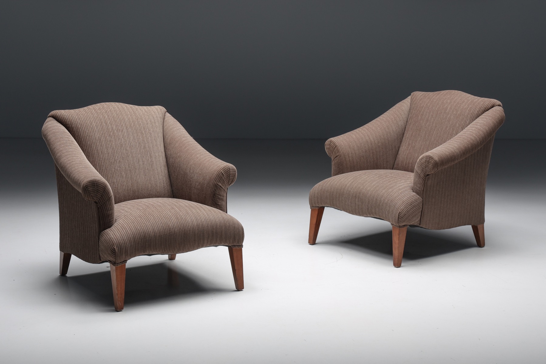 Armchair in striped upholstery circa 1950s