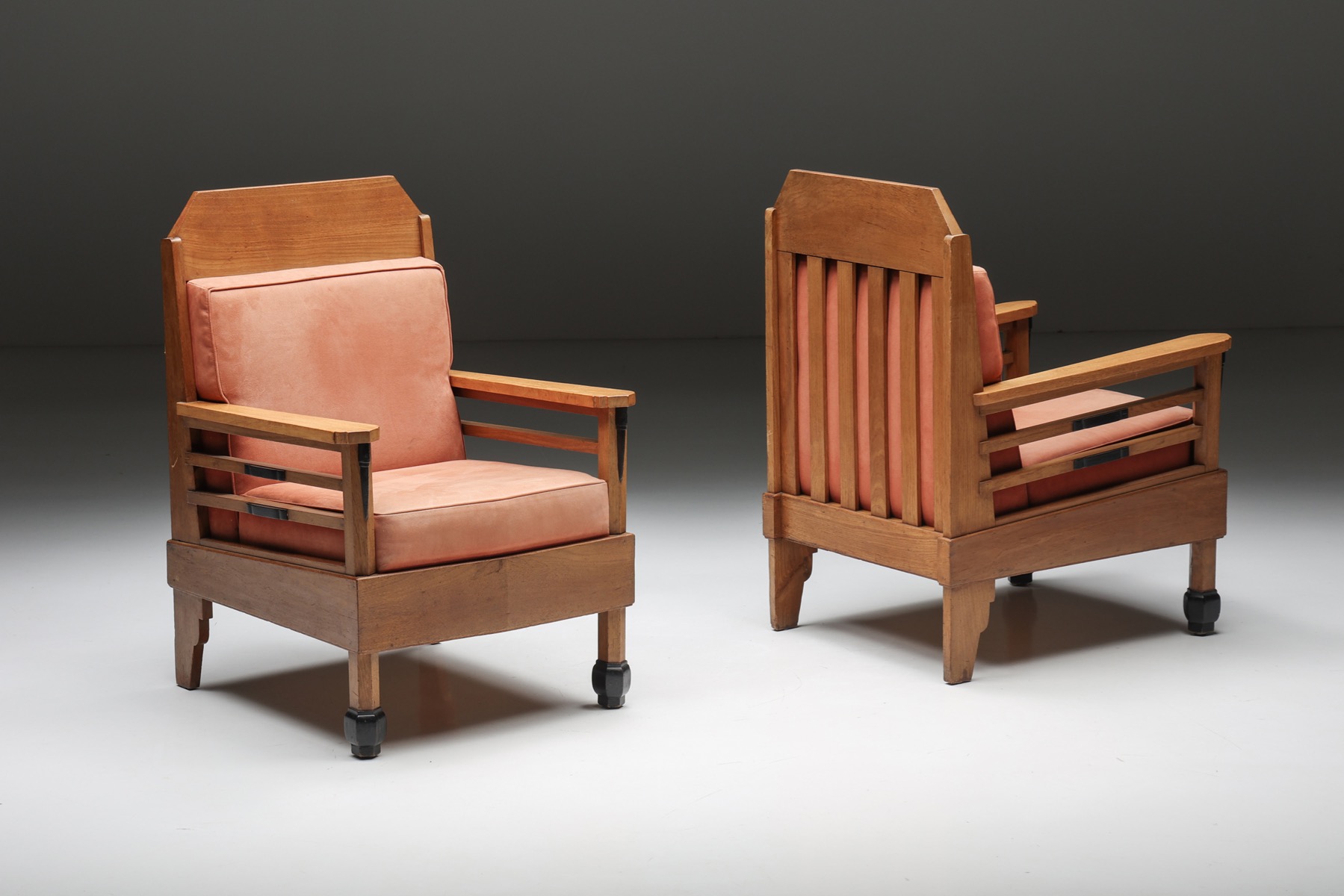 Art deco pair of club chairs Europe from the 1960s