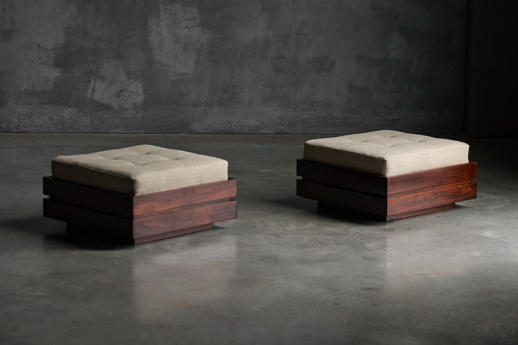 Brazilian ottomans produced by Celina Decorações, 1960s