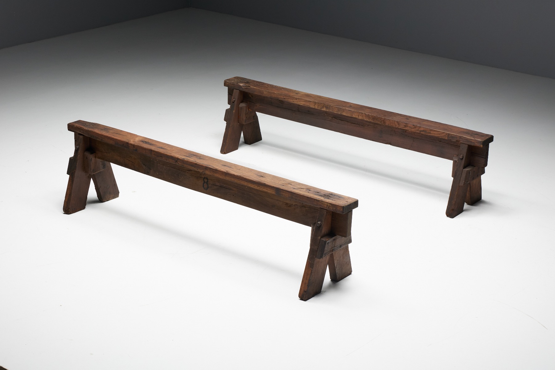 Brutalist folk art benches 19th century