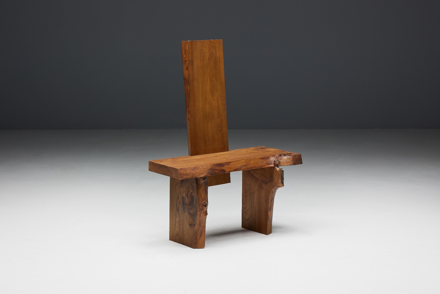 Brutalist monoxylite chair from the 1950s