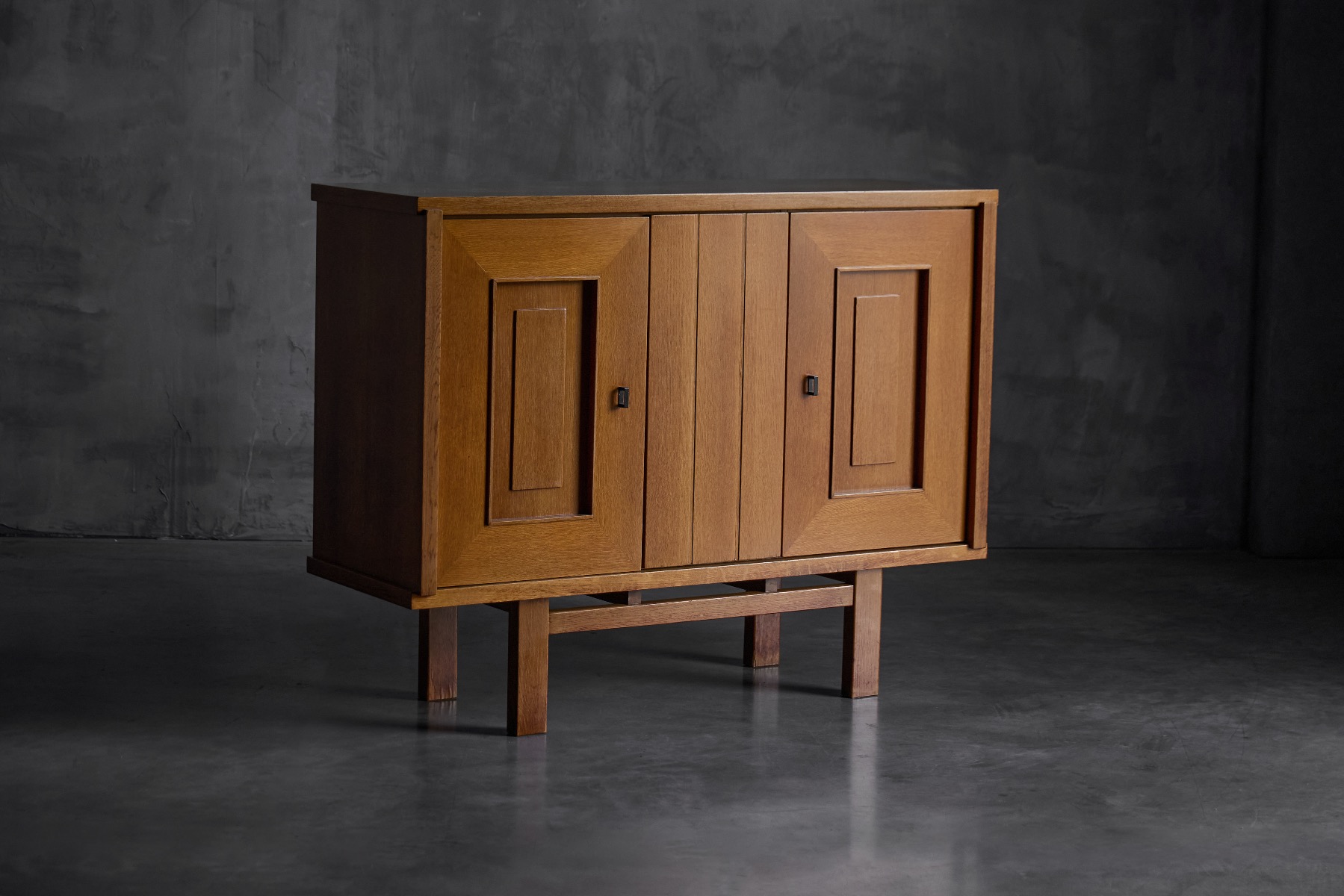 Brutalist oak cabinet from the 1960s