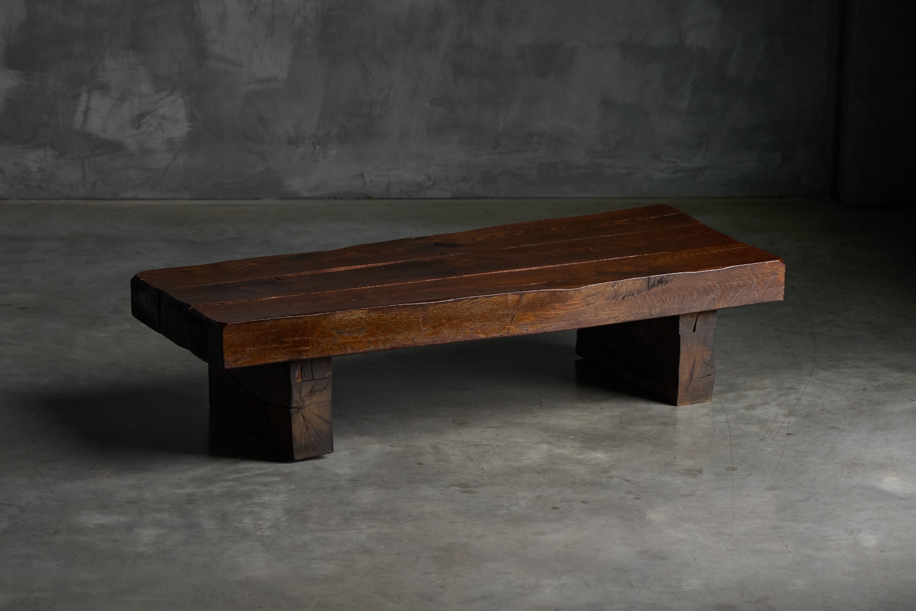 Brutalist rectangular coffee table from the 1950s