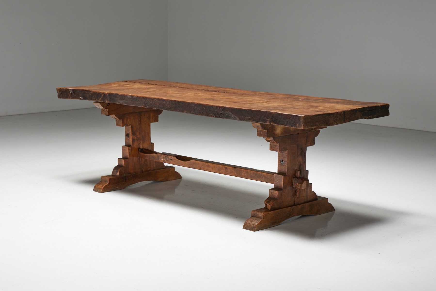 Brutalist rustic dining table from the early twentieth century