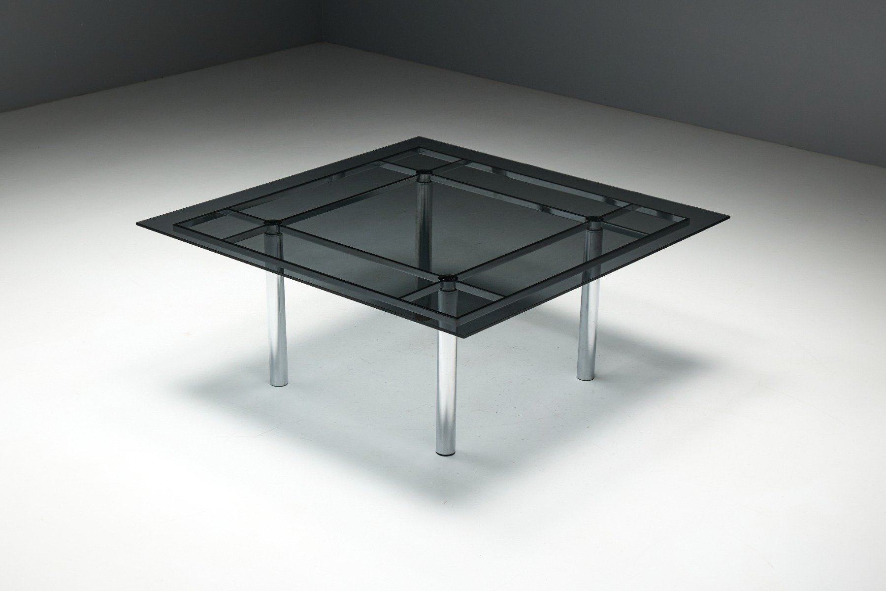 Chrome dining table by Tobia Scarpa from the 1970s