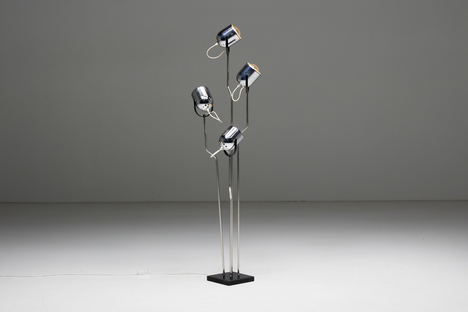 Chrome floor lamp by Goffredo Reggiani from the 1970s
