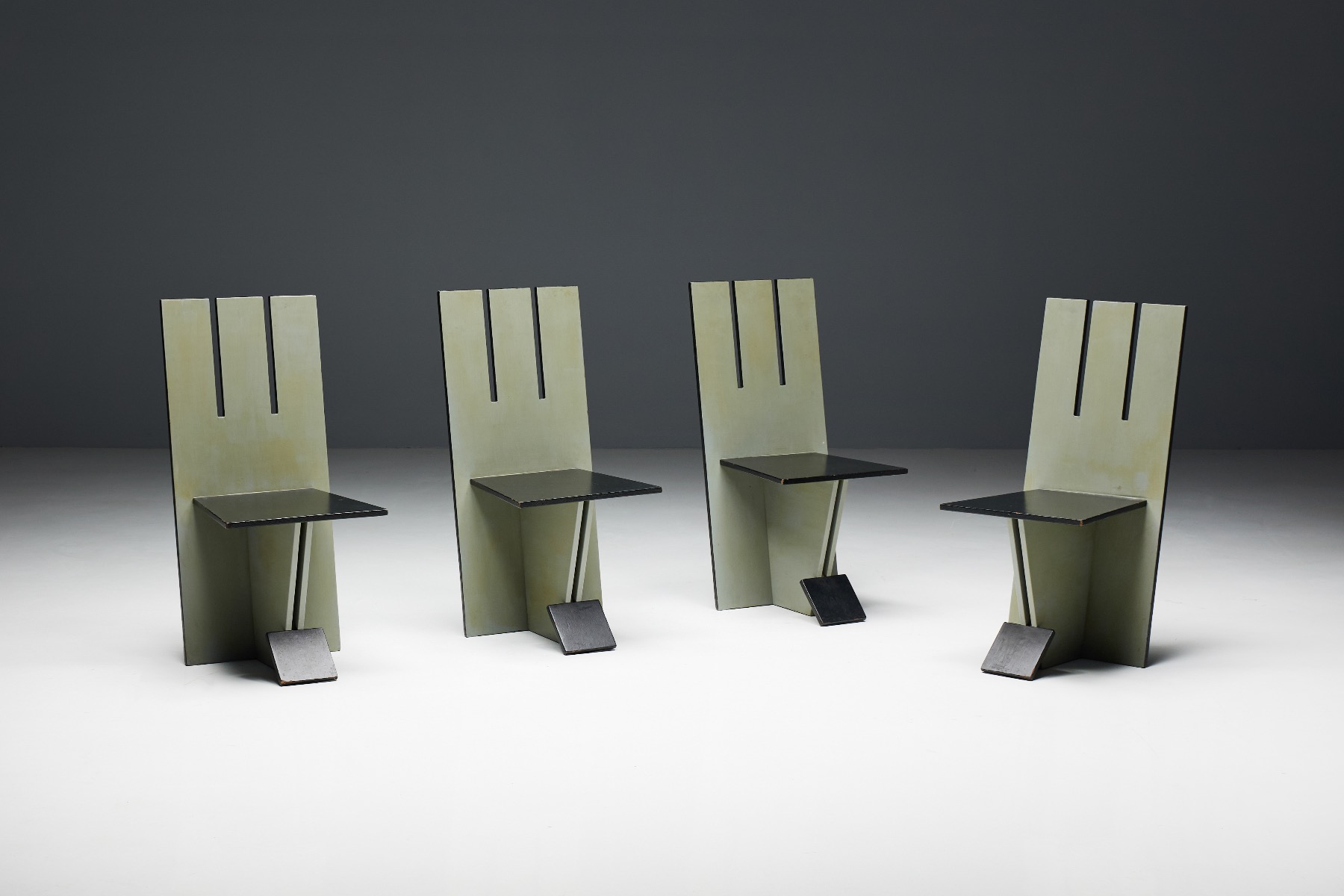 Dining chairs in the style of De Stijl movement from the 1950s