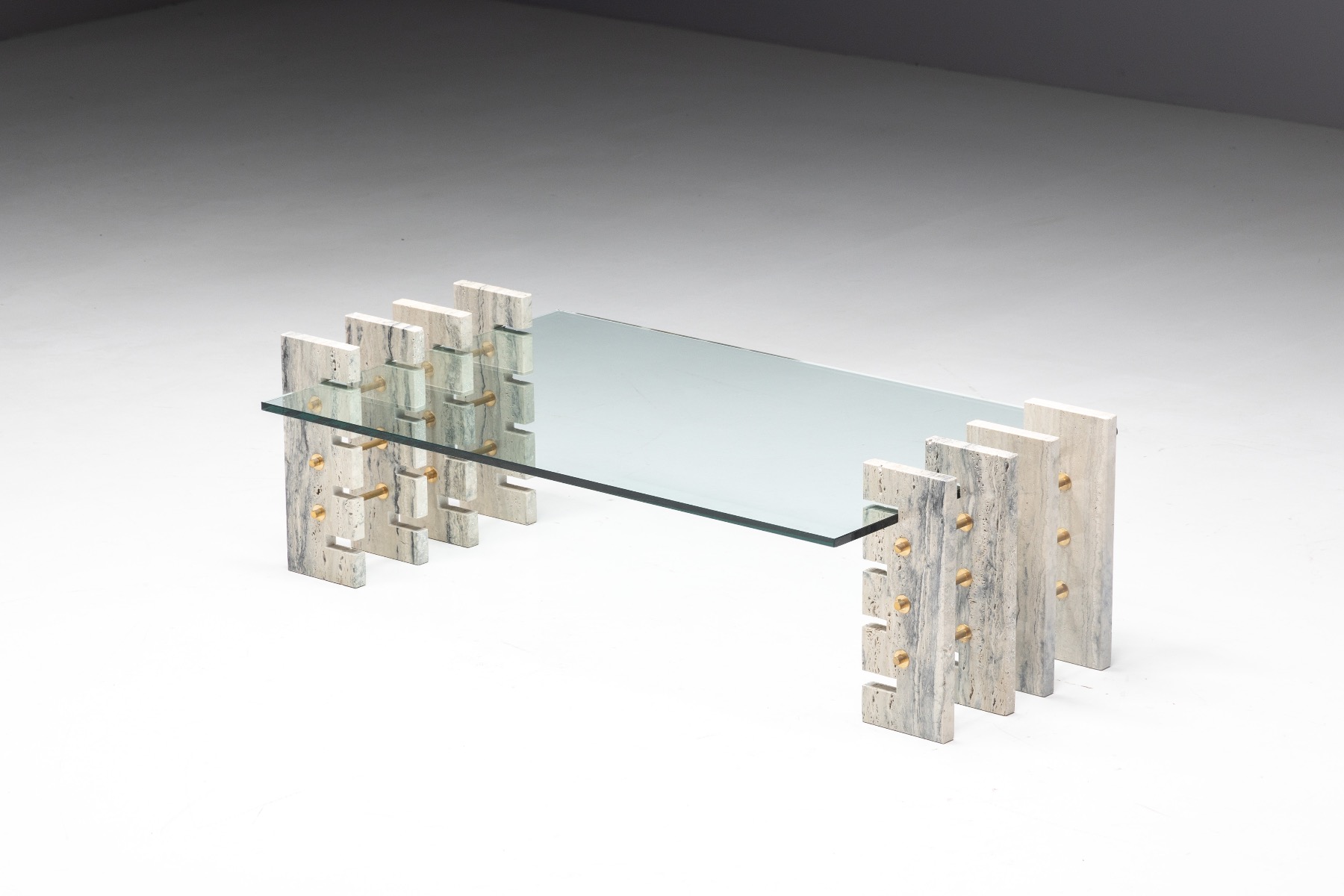 Fitzroy travertine coffee table by Gianfranco Ferré Home from the 2010s