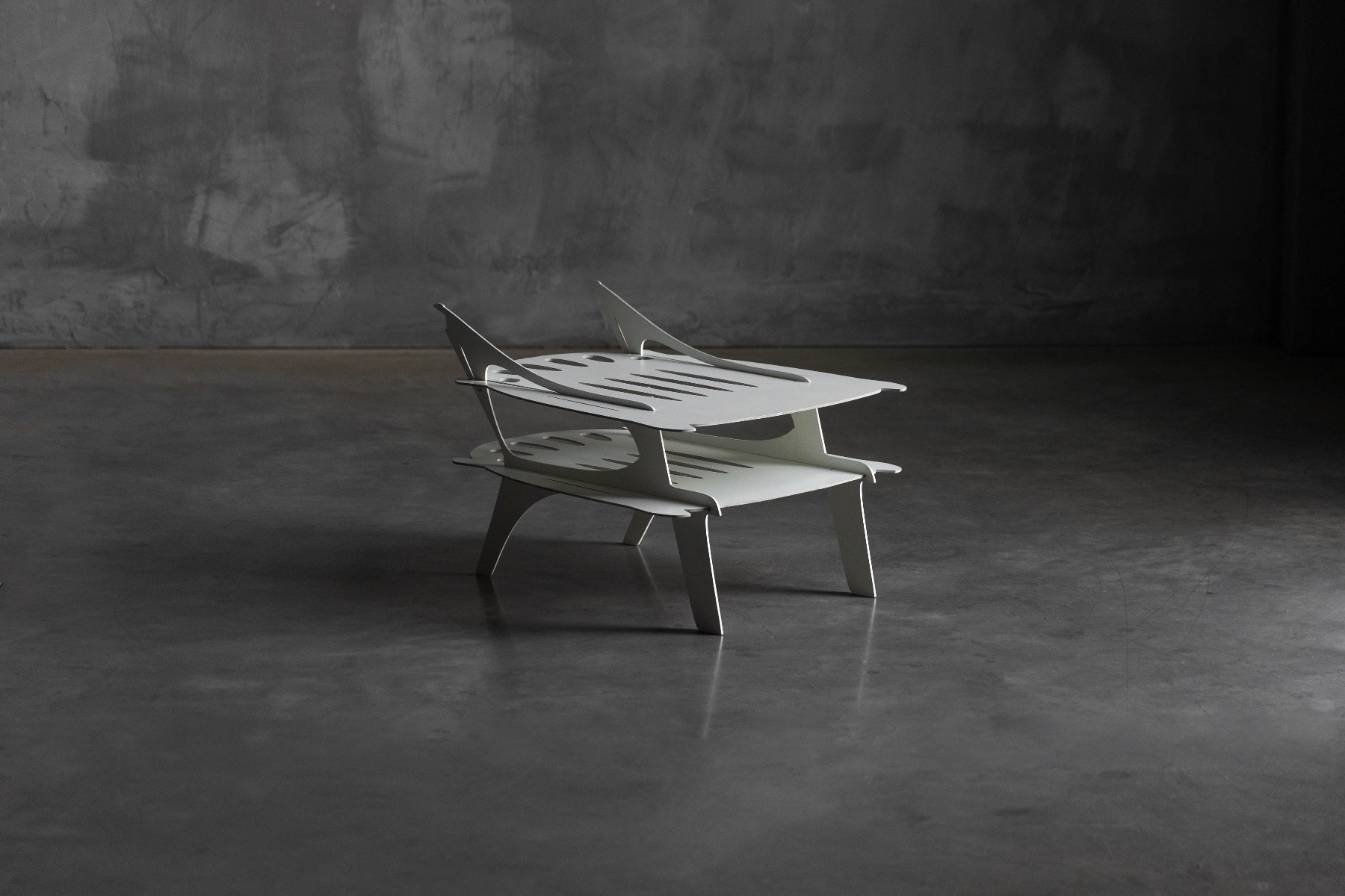 Flatscreen coffee table by Schimmel and Schweikle with architectural design