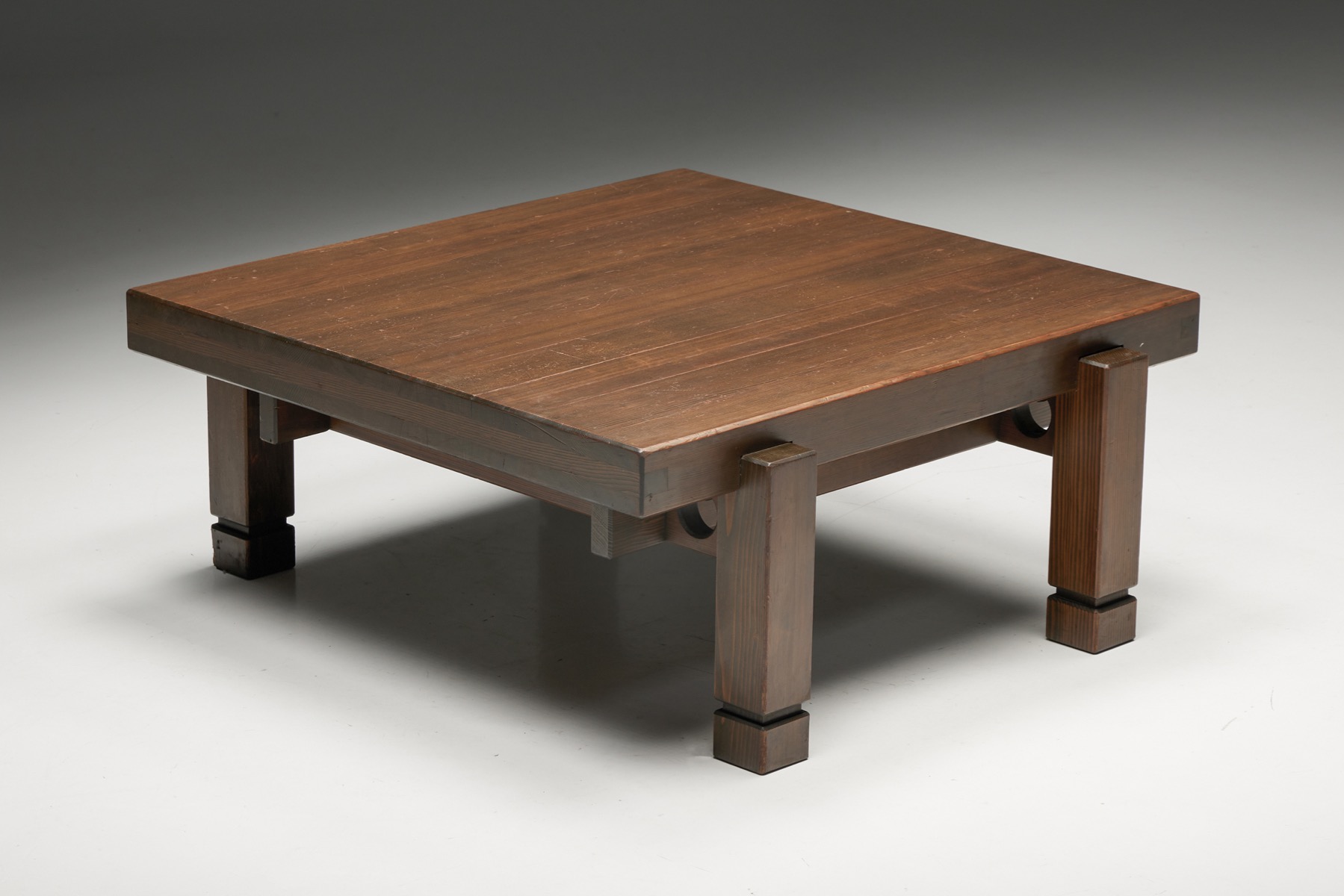French square wooden coffee table from the 1960s