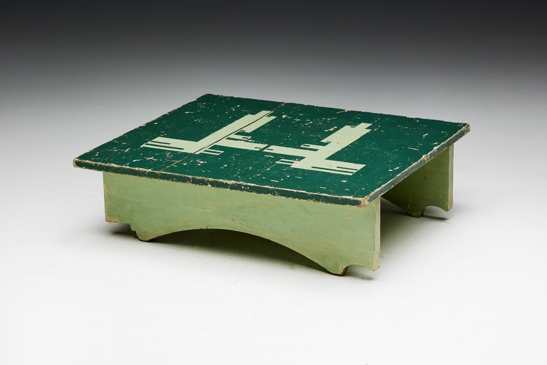 Green art populaire side table 19th century