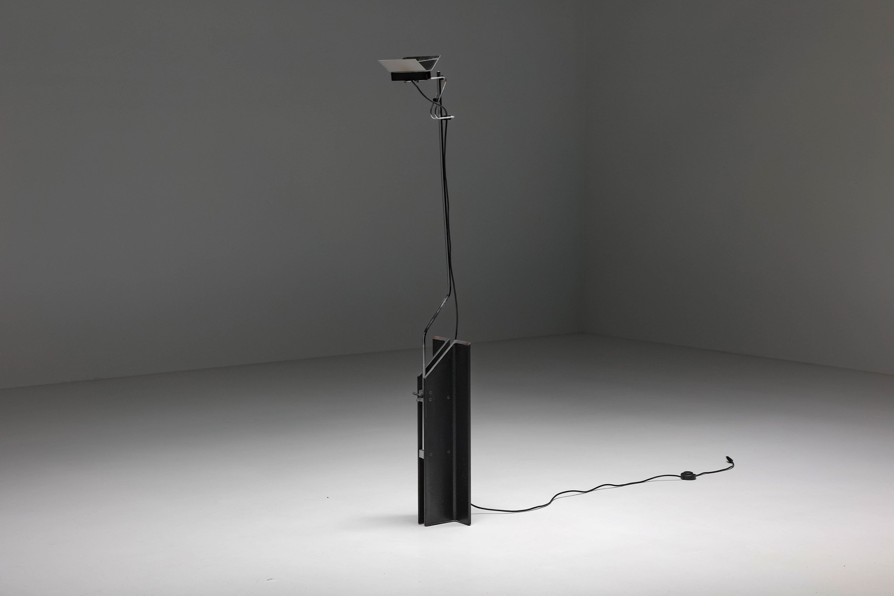 Industrial chrome adjustable floor lamps from 1950