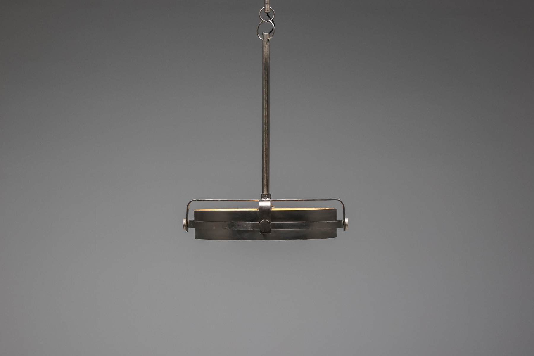 Industrial steel ceiling lamp post modern chandelier from the 1990s