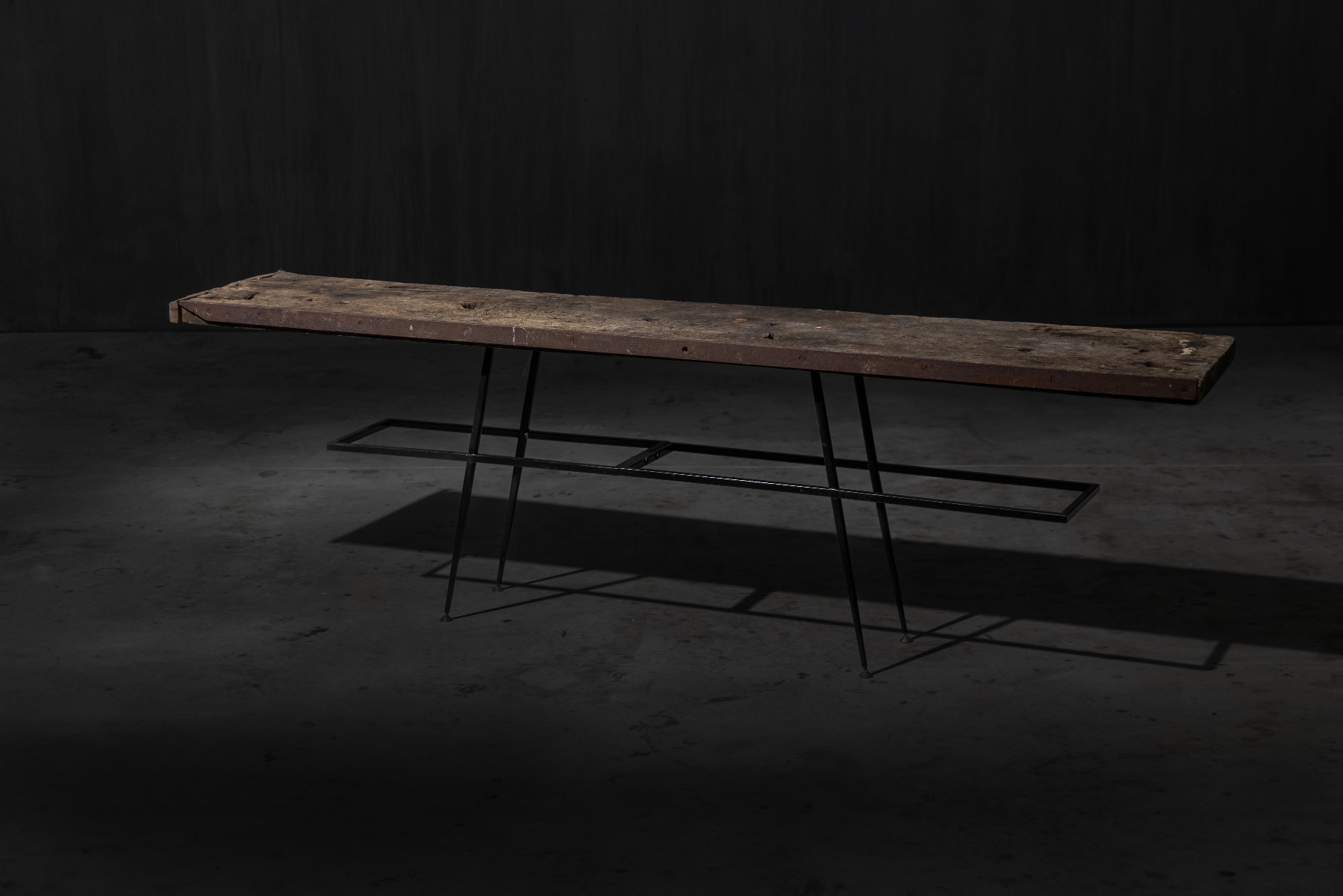 Industrial Wabi Sabi console table from the 21st century