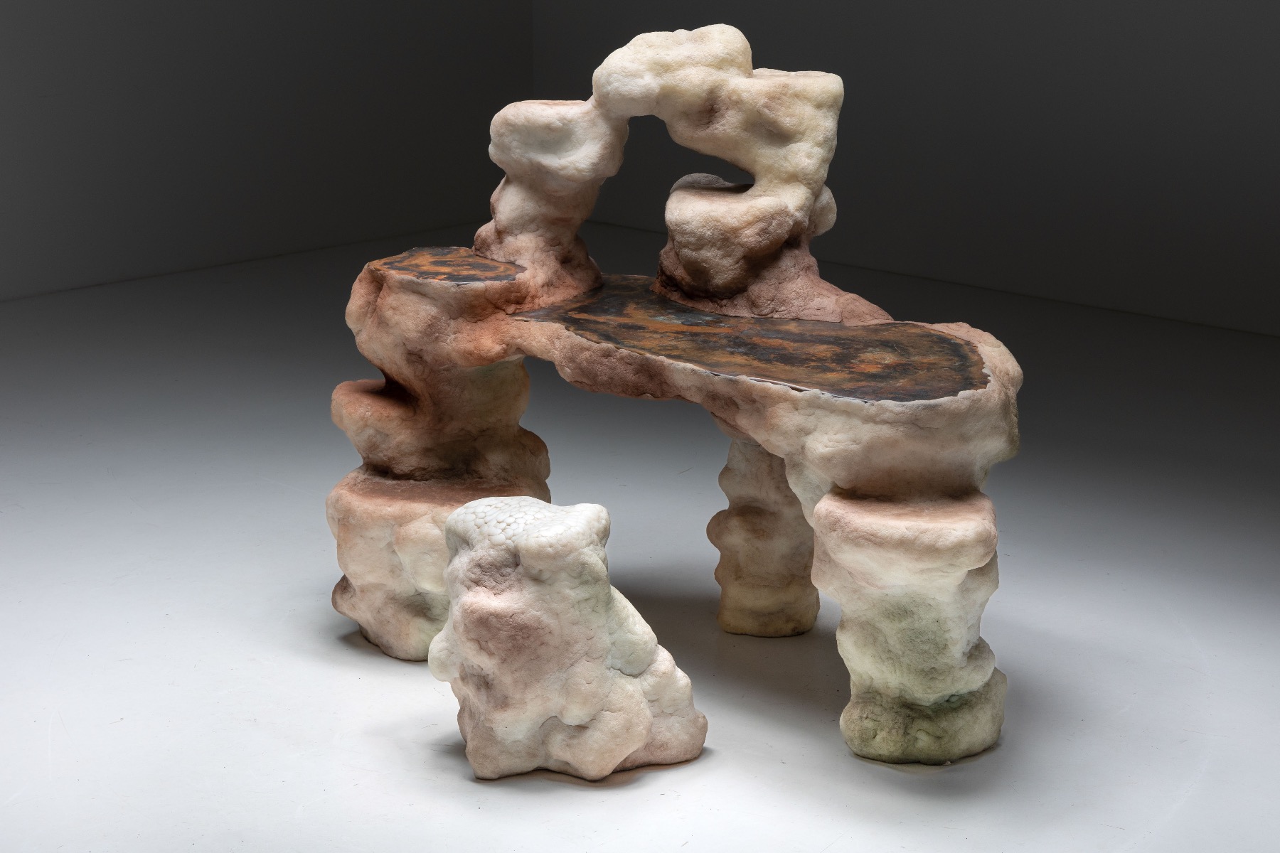 Lithic desk and desk chair by Elissa Lacoste from 2020