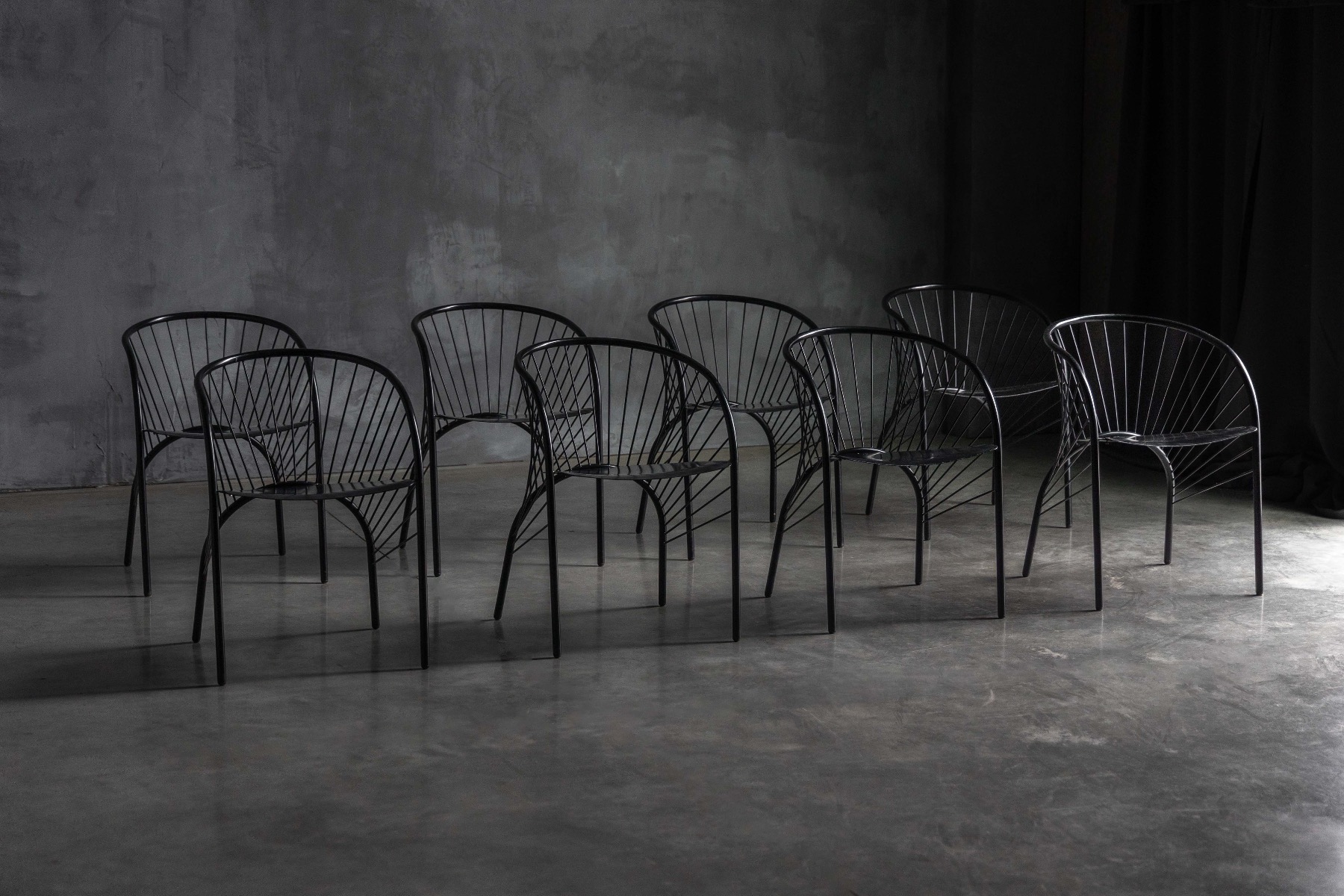Lizzie chairs designed by Régis Portier for Paolo Pallucco in the 1980s