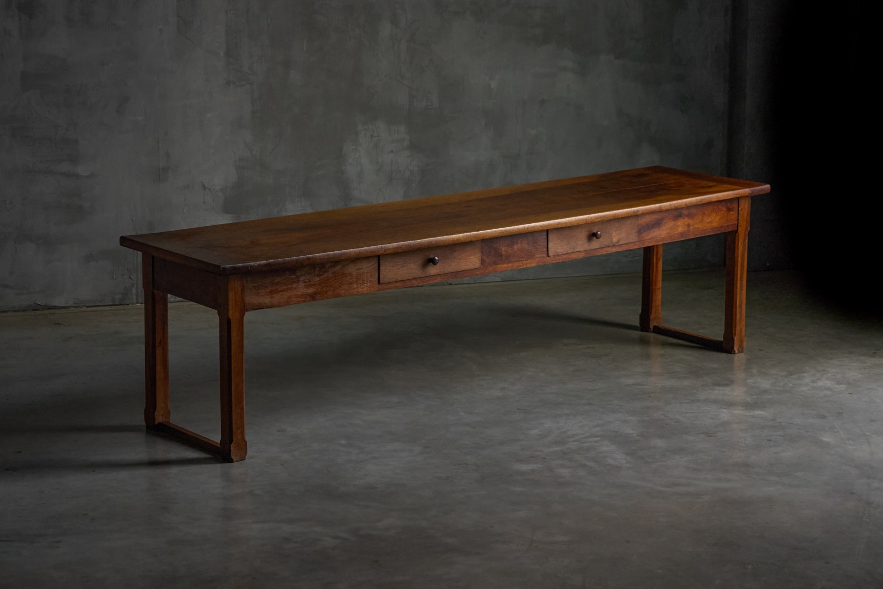 Long farmhouse dining table from the late 19th century