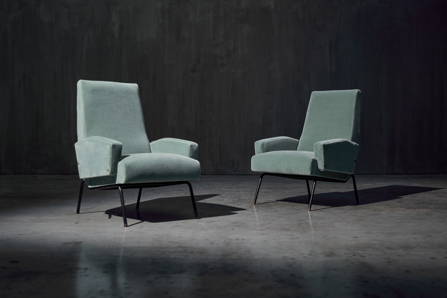 Lounge chairs in the style of Gastone Rinaldi from the 1950s
