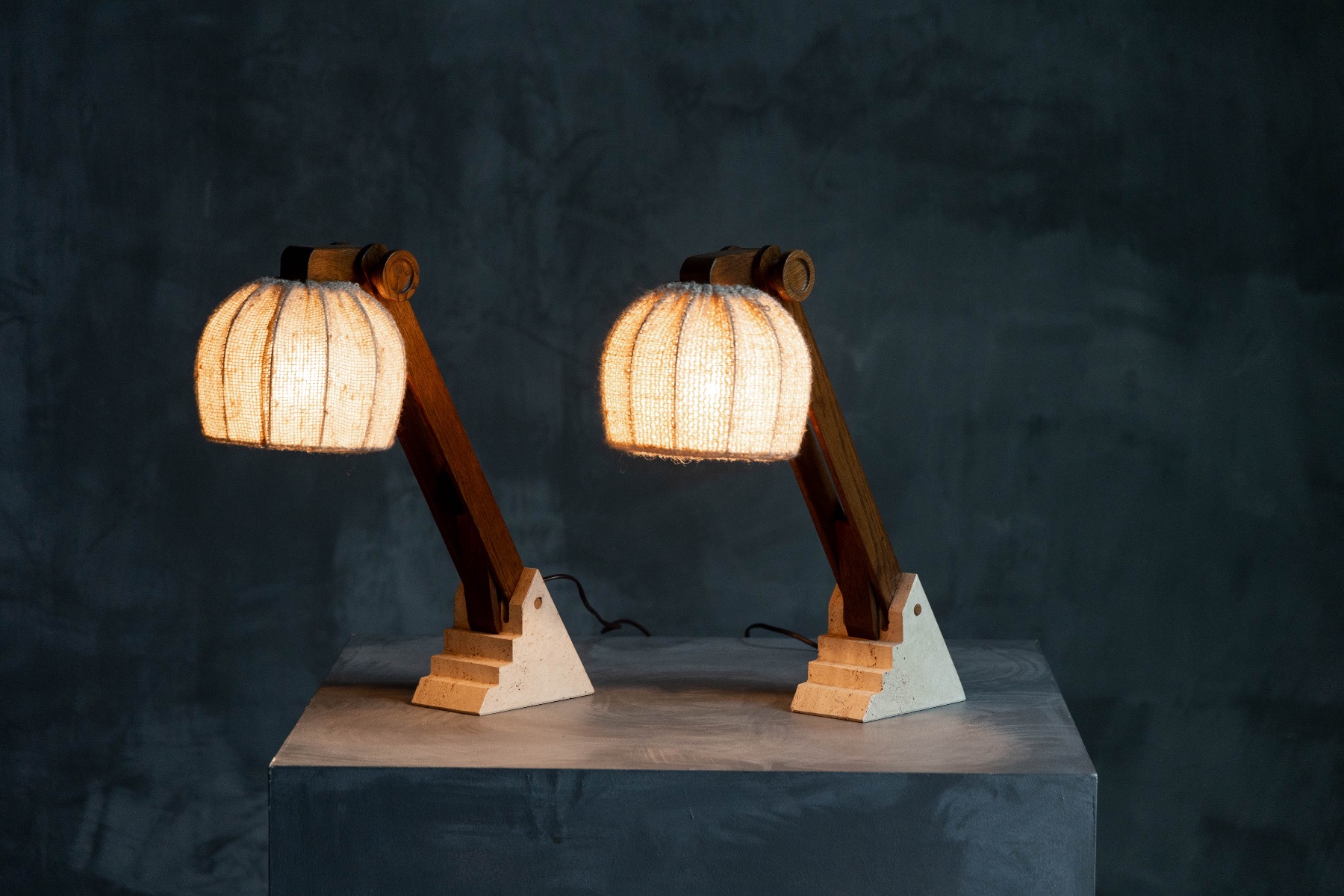 Mid century brutalist table lamps from the 1960s