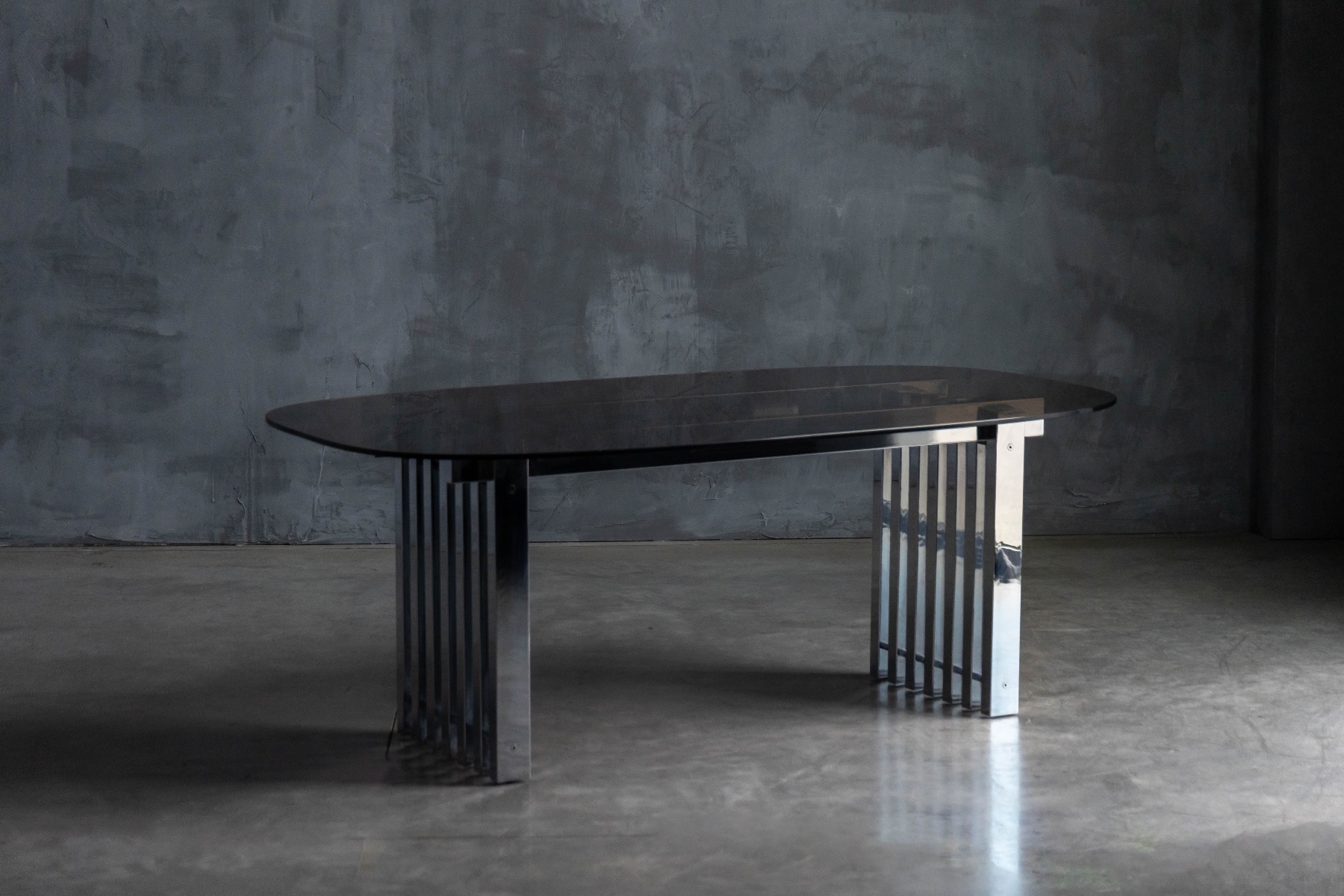 Mid century chrome dining table for Roche Bobois 1970s