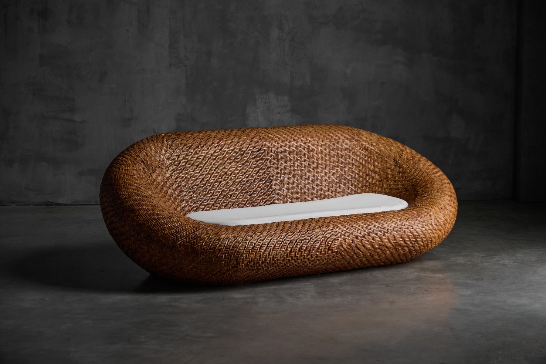 Mid century woven wicker sofa from the 1970s