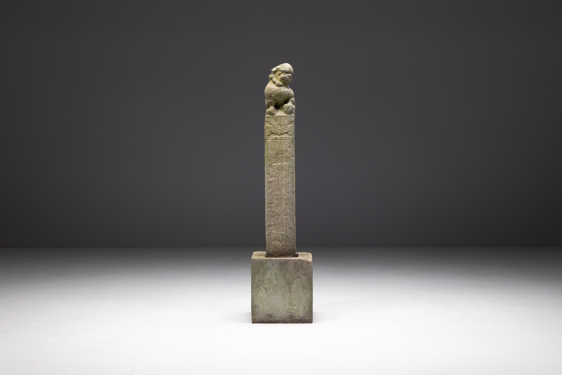 Ming dynasty stone guardian statue in carved stone