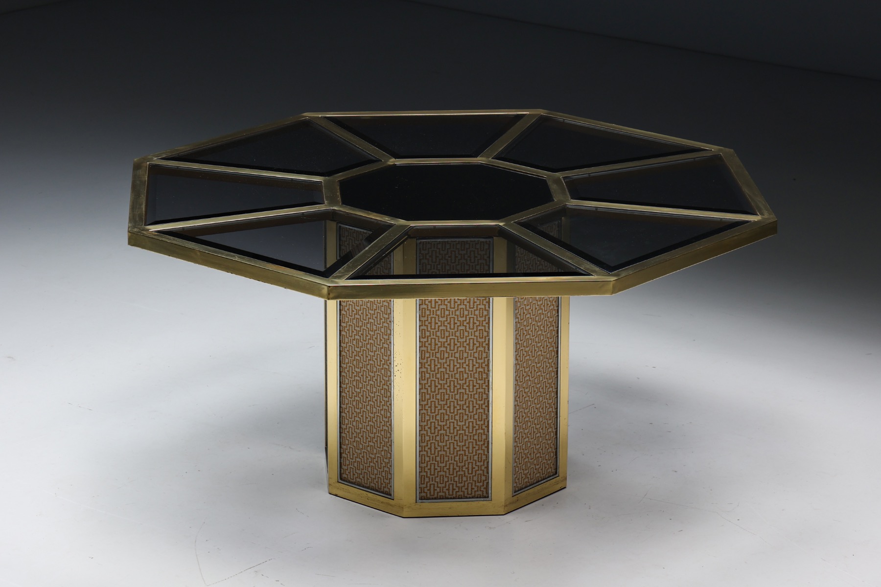 Octagonal dining table by Romeo Rega from the 1970s