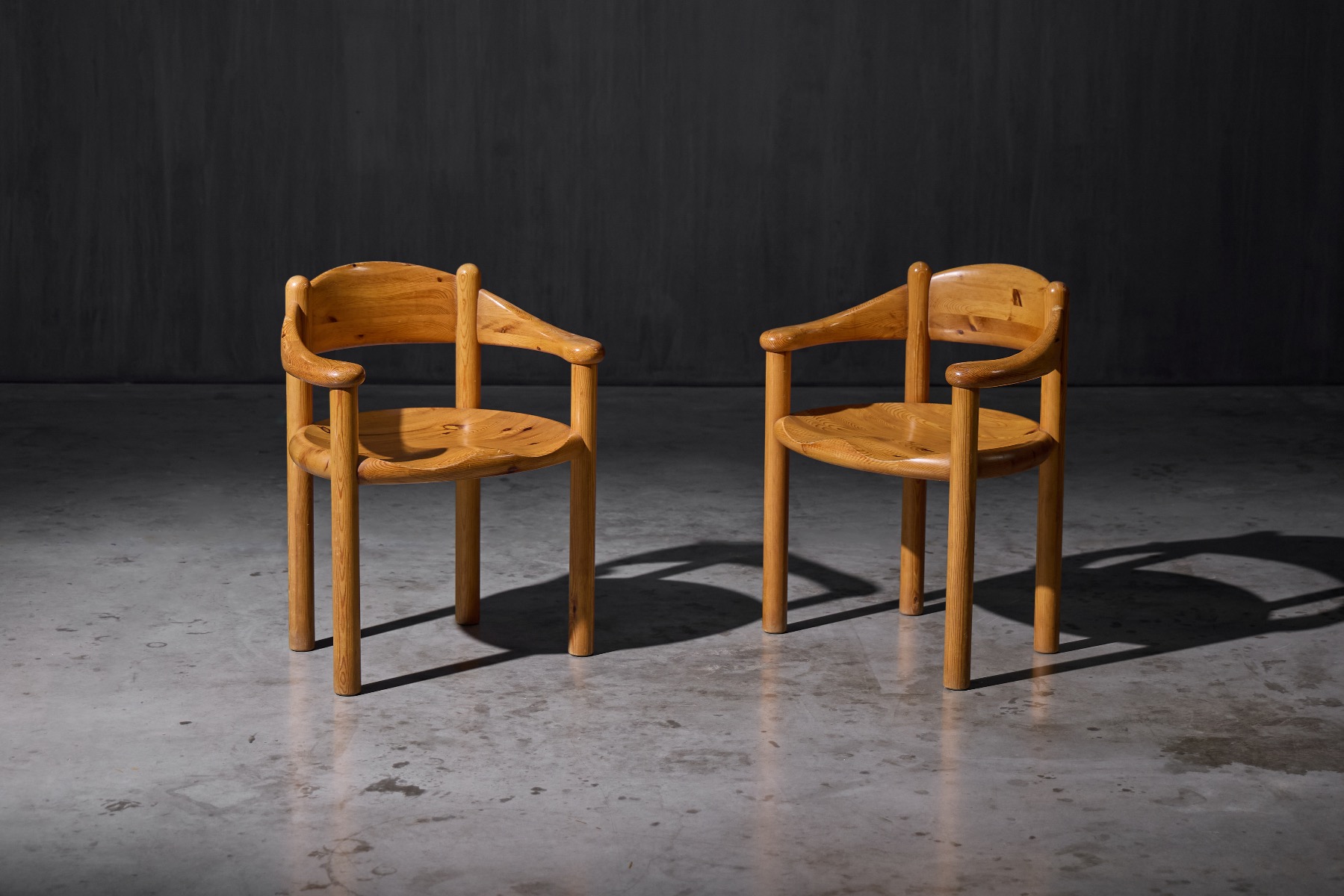 Pine dining armchairs designed by Rainer Daumiller in the 1970s
