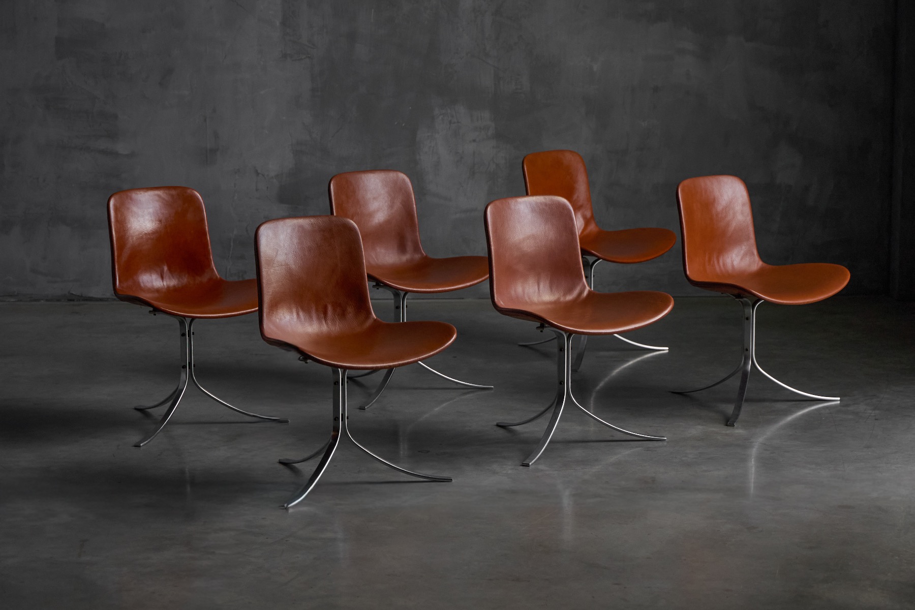 PK9 first edition dining chairs designed by Poul Kjærholm for E. Kold Christensen, 1960s