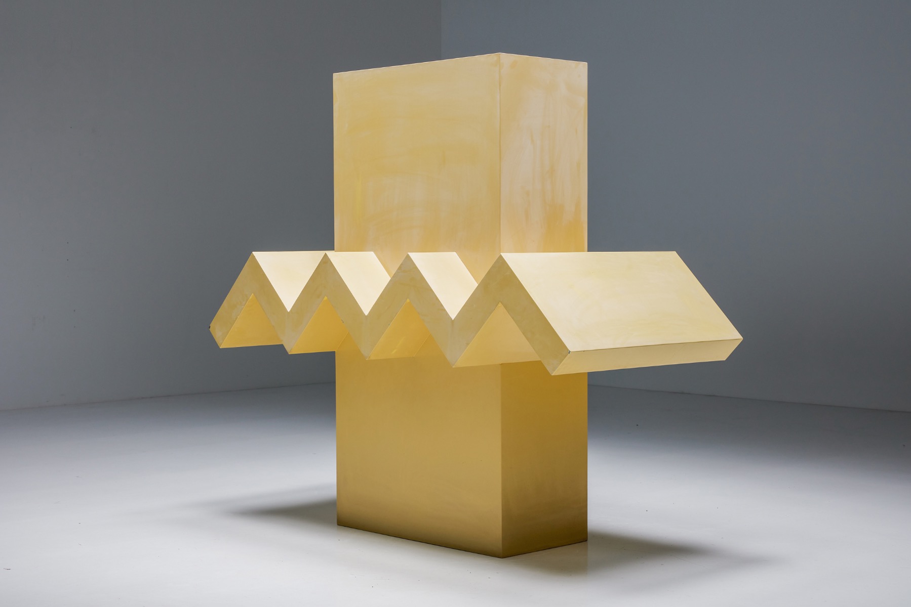 Postmodern lacquered steel sculpture by Renaat Ramon from 1989