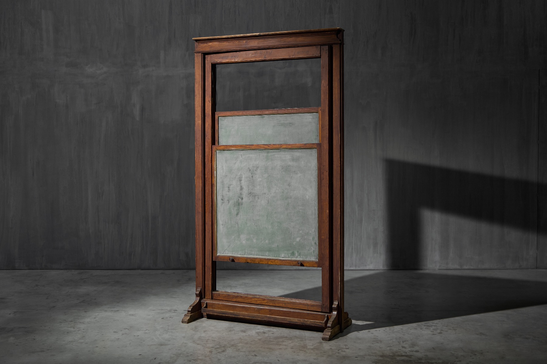 Rotating antique school chalkboard from the early 20th century