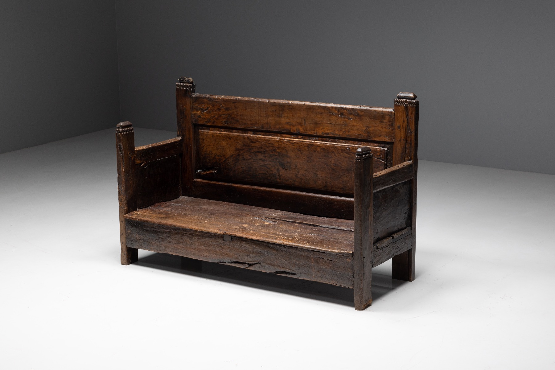Rustic art populaire bench from the nineteenth century