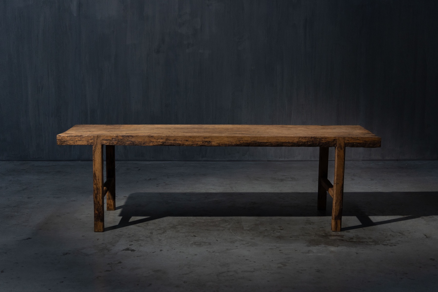 Rustic farmhouse dining table from the 1950s