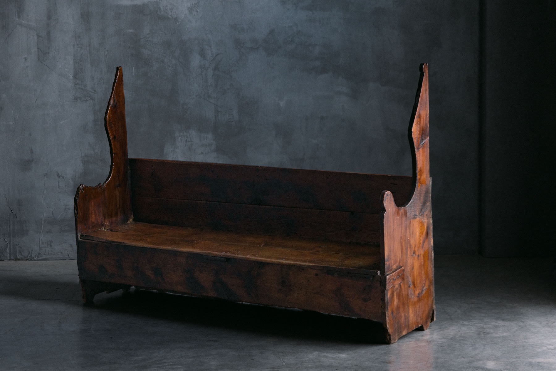 Rustic primitive farmhouse bench 18th century