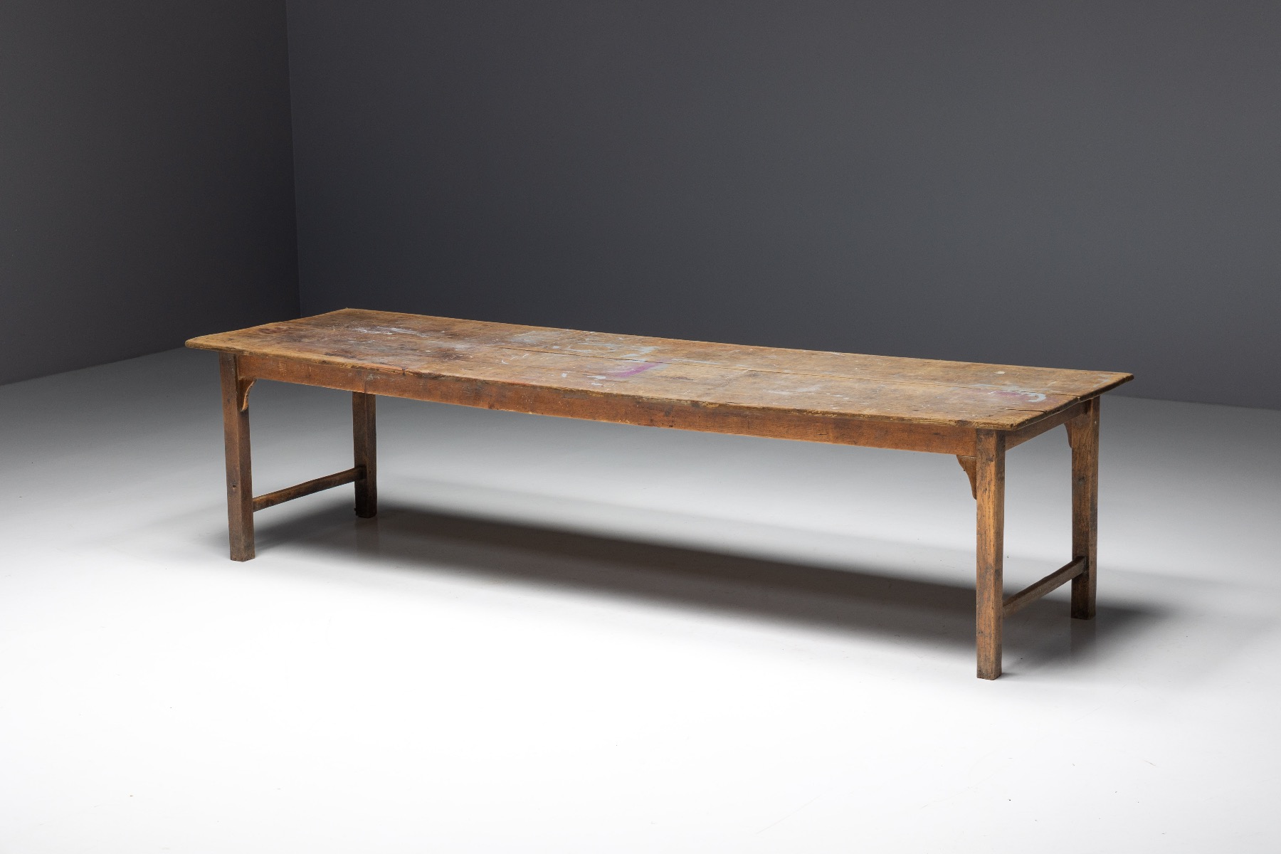 Rustic primitive farmhouse dining table 19th century