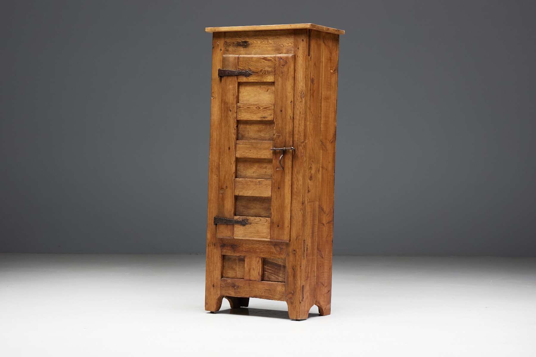 Rustic single door folk art cabinet from France late eighteenth century