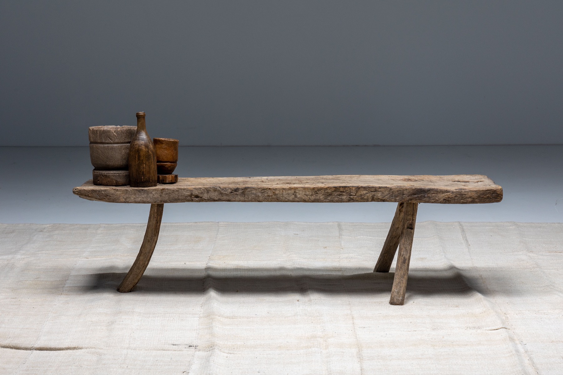 Rustic tripod bench from the nineteenth century