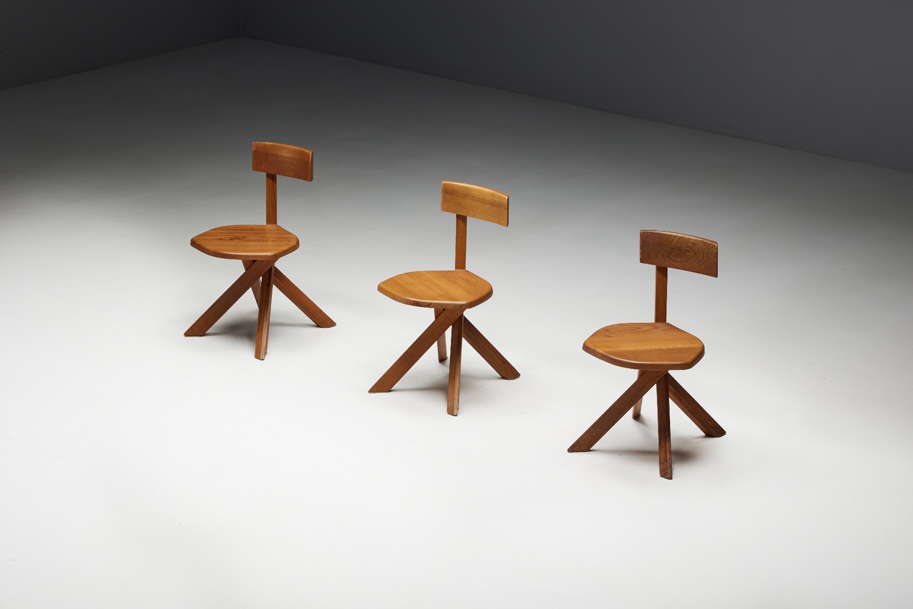 S34 dining chairs by Pierre Chapo from the 1970s