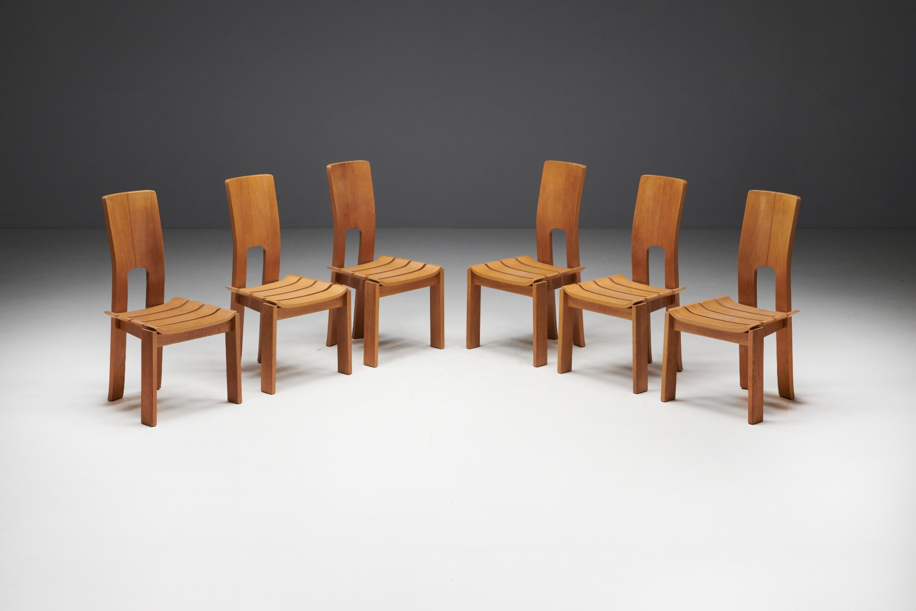 Scandinavian modern dining chairs set of six from the 1970s